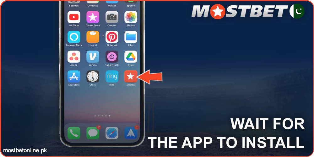Wait until Mostbet for iOS is installed