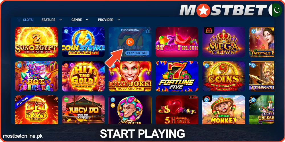 Start playing for real money at Mostbet