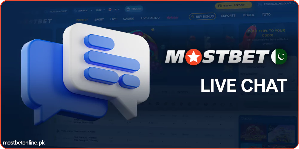 Contact Mostbet Support via chat