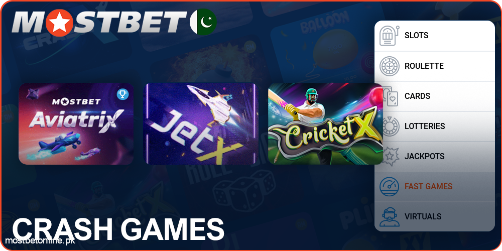 Crash games at Mostbet casino