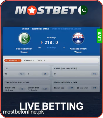 Live betting at Mostbet PK